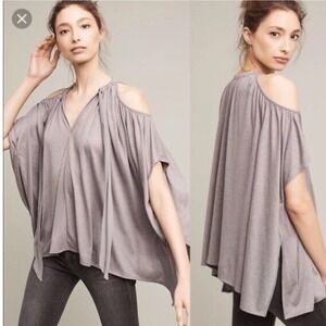 Anthropologie Deletta Tulay Open
Shoulder Oversized Grey Sparkle 
Women's XS/S